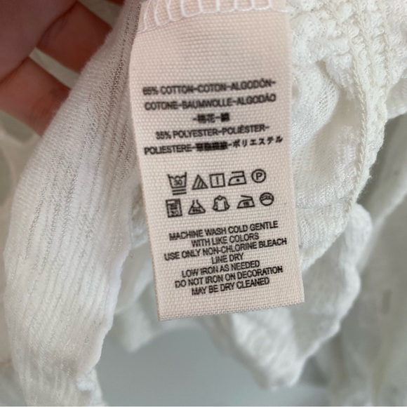 Free‎ People White Embroidered Peasant Top Size XS - Picture 9 of 10